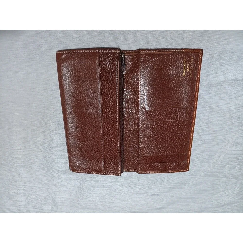 Vintage Courreges Paris Leather Wallet  Tan
